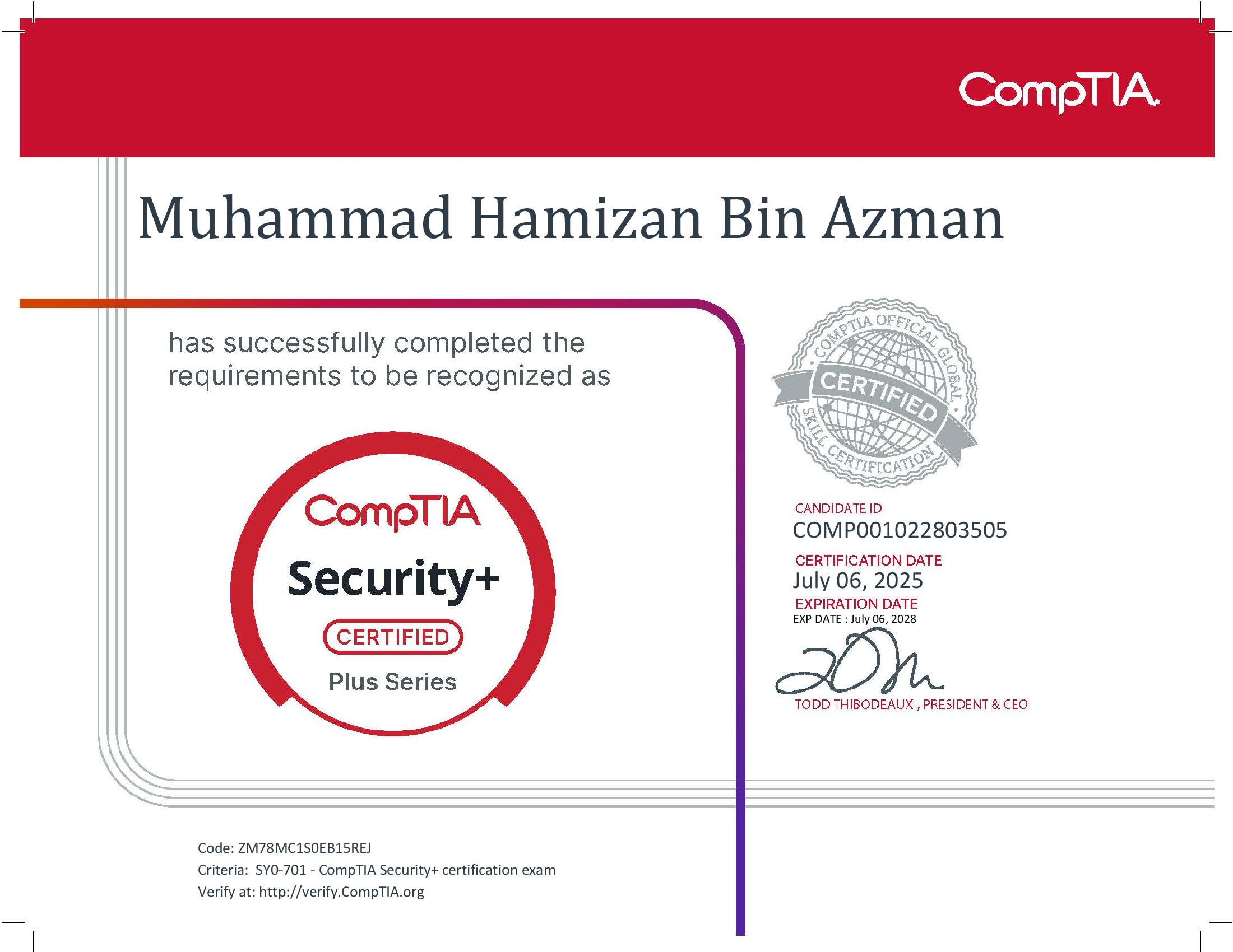 CompTIA Security+ SY0-701